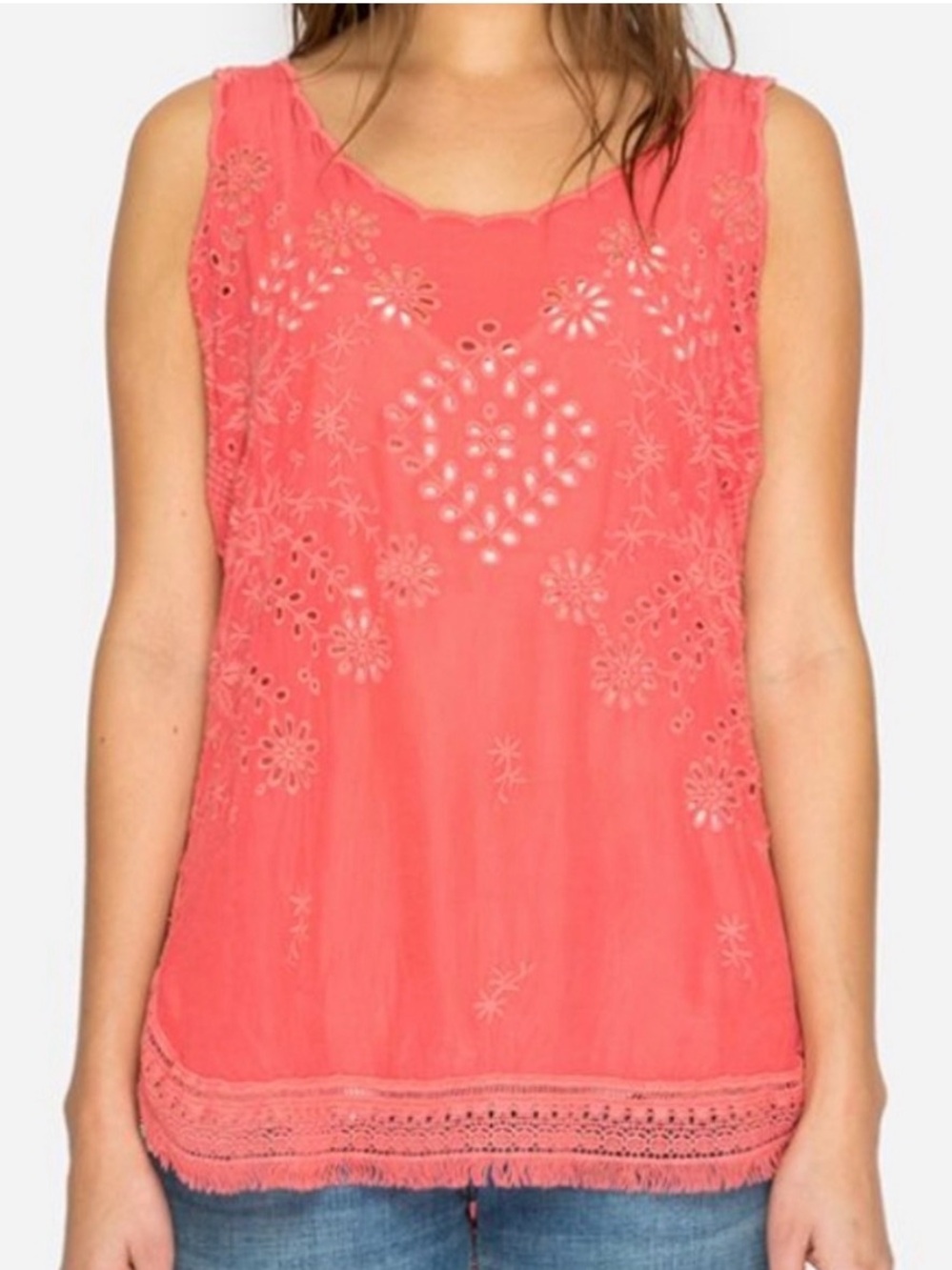 Johnny Was Vice Tank top in Coral Pink M